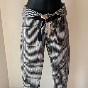 Isabel Marant black/ white stripe 3/4 crop pant